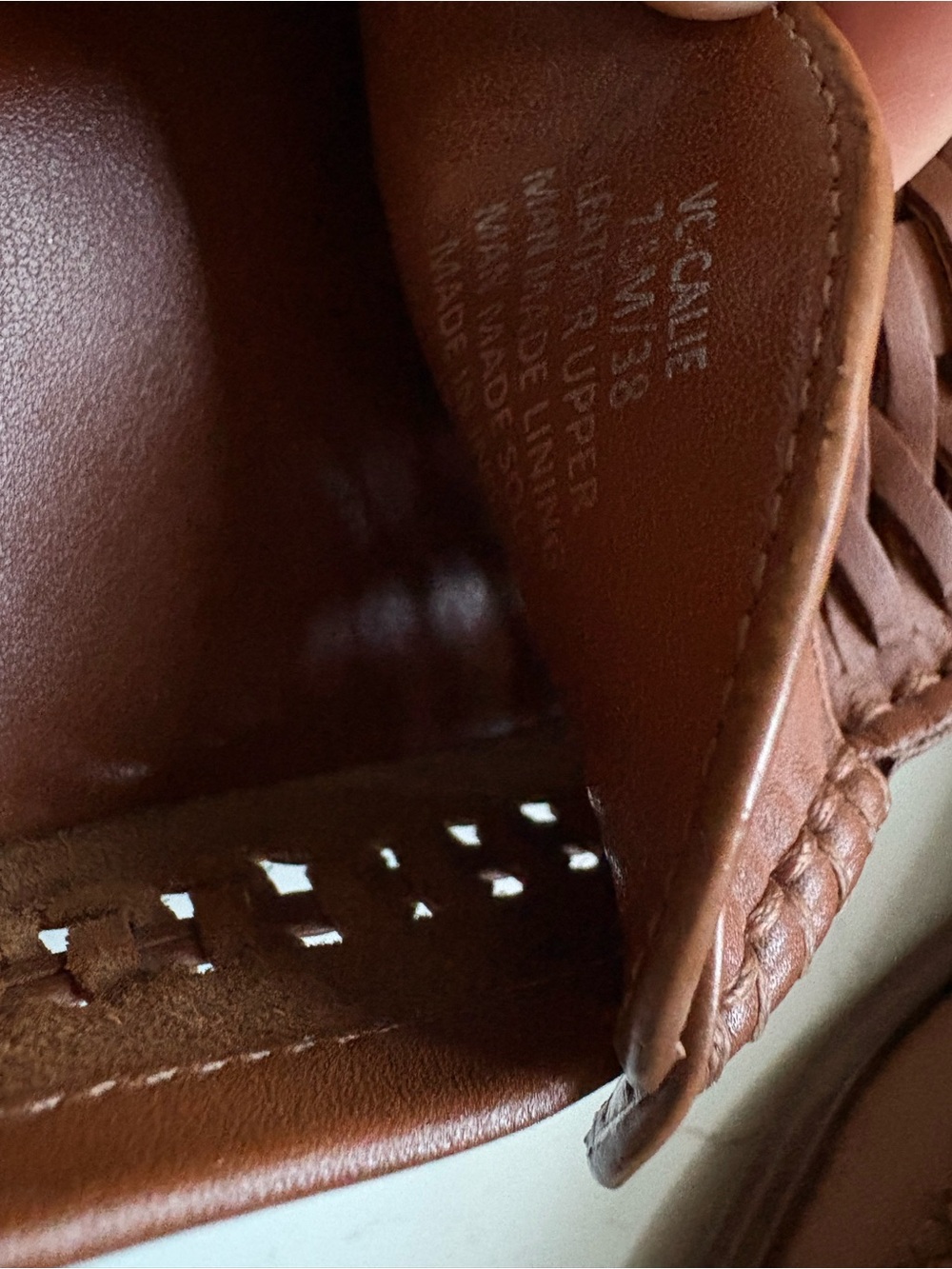 Vince Camuto Calie loafer, Brown Woven Leather Penny Loafer - Picture 6 of 11
